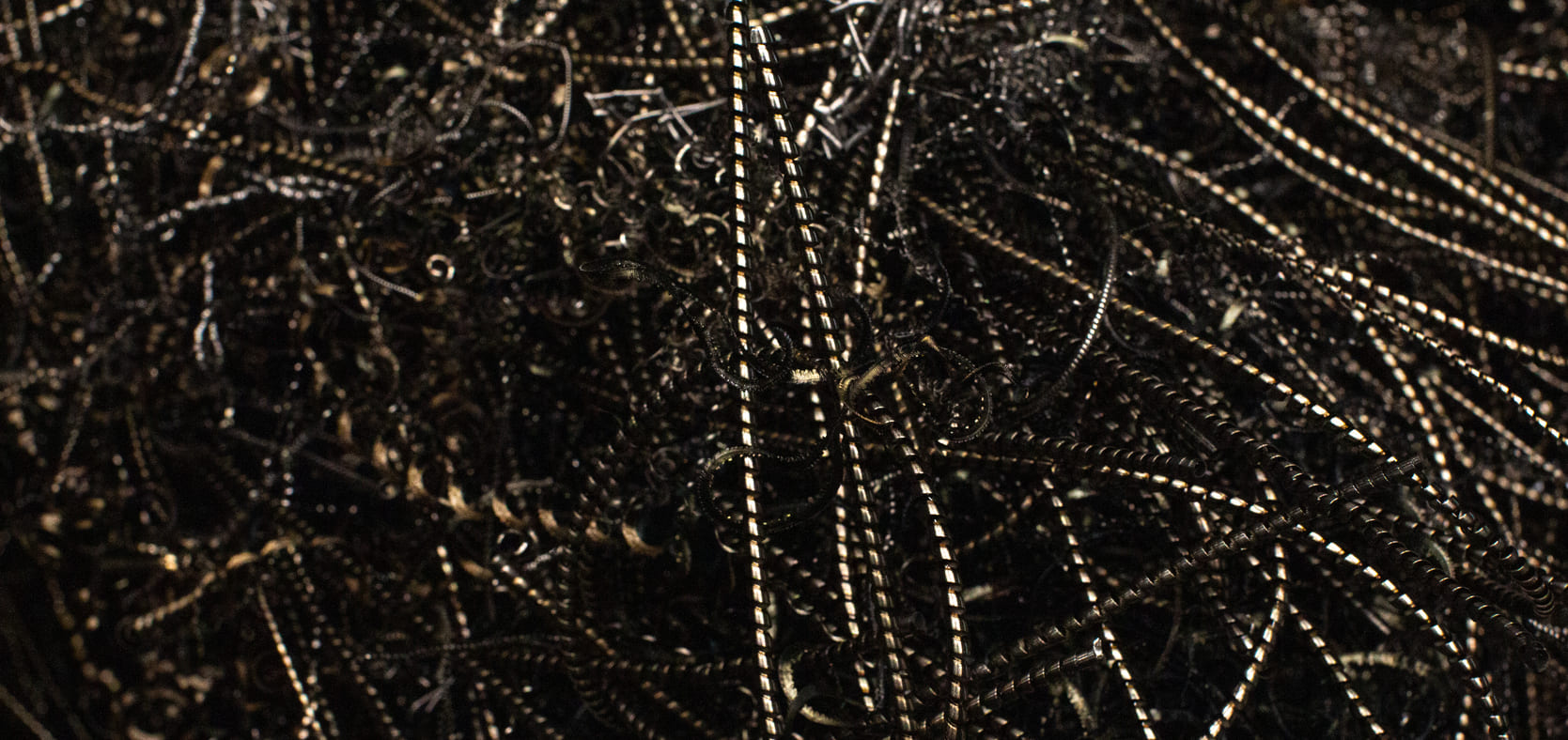 Metallische Spänesammlung in Spänekippbehälter