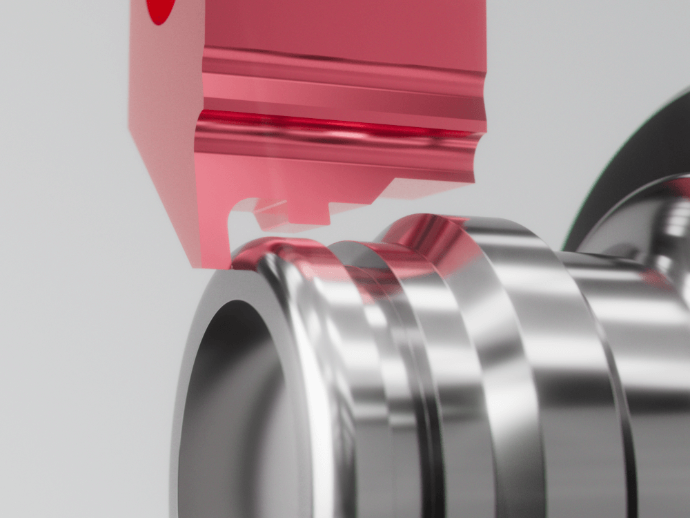 Formstechplatte Detail am Werkstück